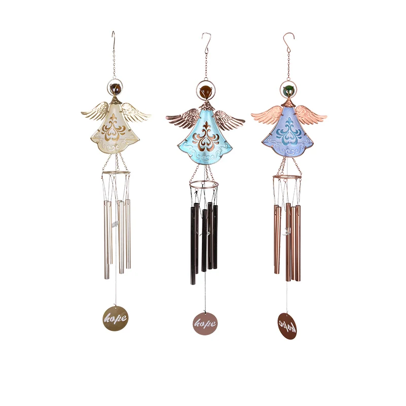 Metal glass angel Wind Chime