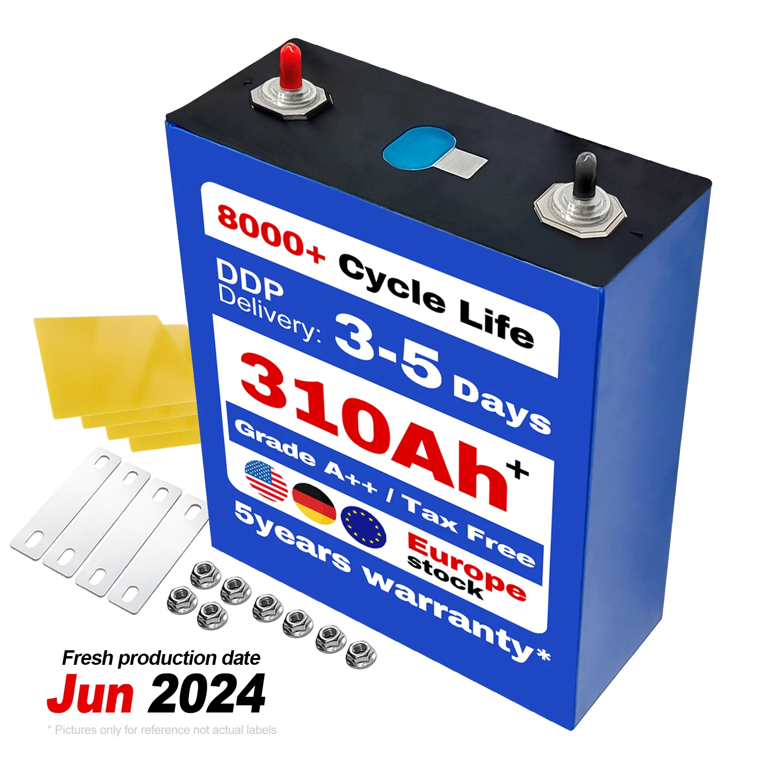 Germany USA Grade A 3.2V 280Ah Lifepo4 batteries 208Ah Lifepo4 Cell For DIY 48V Solar Energy Storage Battery Home Energy