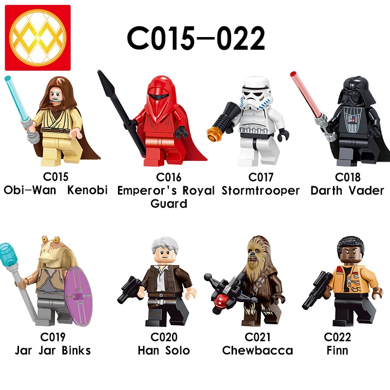  C009-014 космические войны супер Боевой Дроид робот R2-D2 C-3PO цвета: черный красный королевский гвардии IG-88 модели строительные блоки игрушки для детей