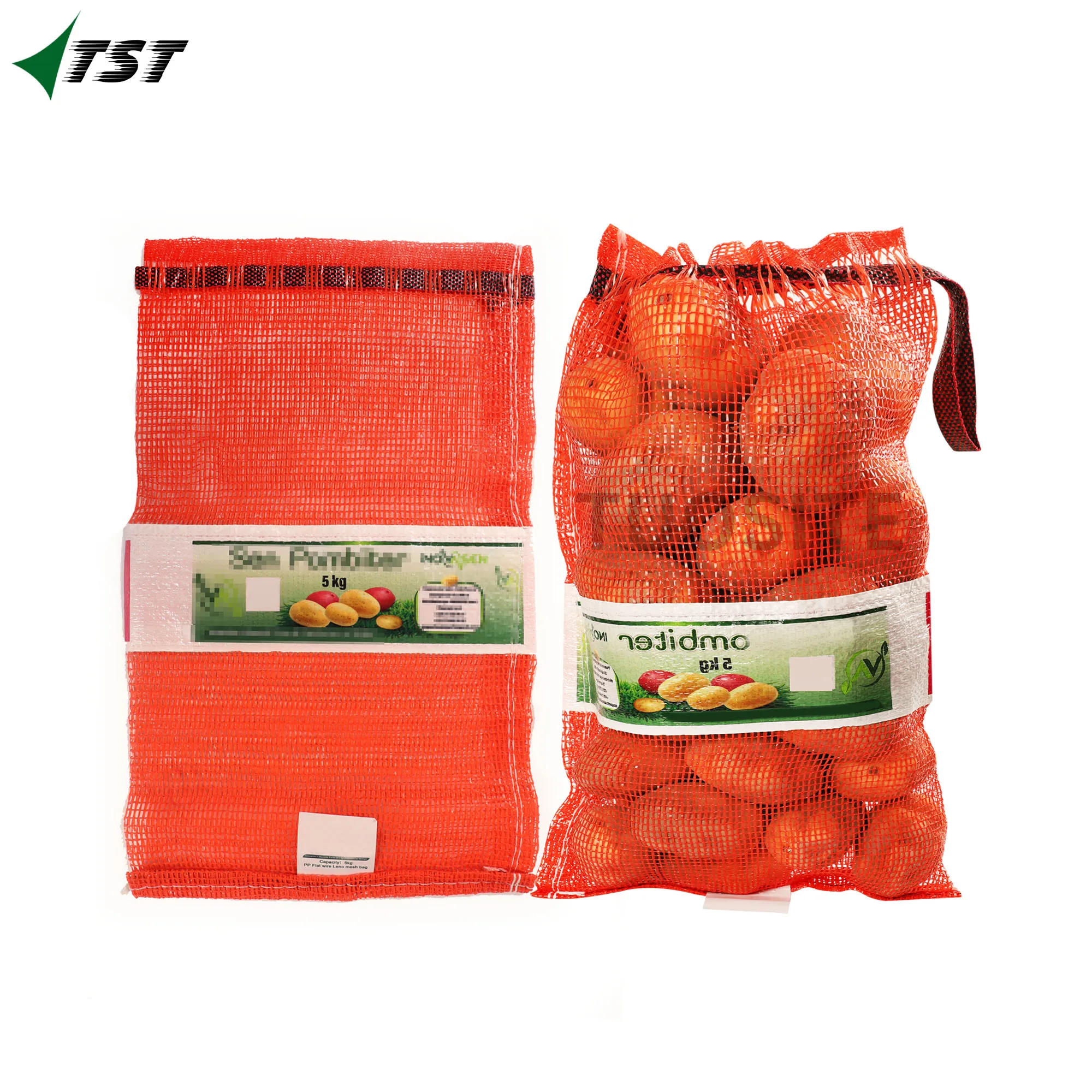 PP Sewing Mesh Bag with Logo  Printing Vegetable Woven Mesh Bag