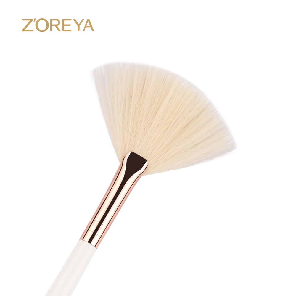 Fan Blush Cosmetic Private Label Makeup Brush for Women Custom Logo New Single Makeup Brush Synthetic Hair Wooden Hande ISO9001