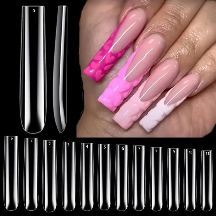 Westink 504 Pcs  Nail Tip Boxes Soft Gel Full Cover Nail Tips Curve Long Coffin nail tips