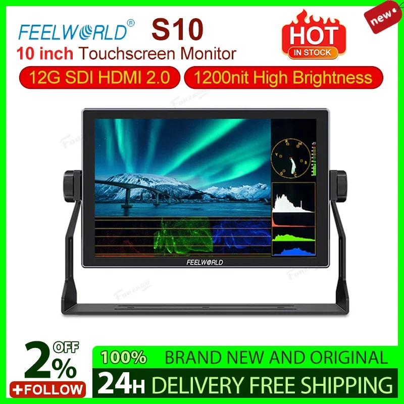 FEELW ORLD S10 монитор pantalla tactil de 10 pulgadas 12 г SDI HD MI 2 0 camco camara Alto brillo 1200nit FEE LWORLD