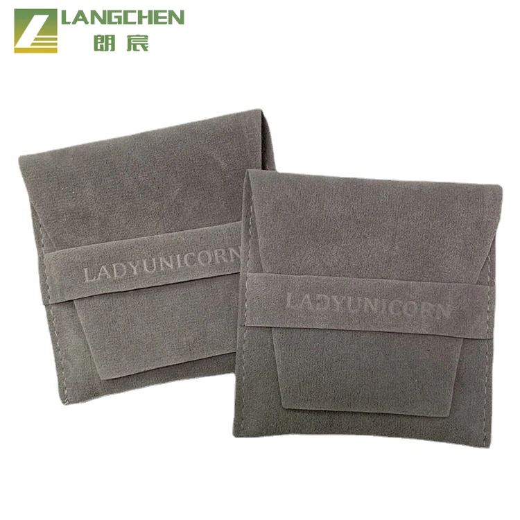 Custom Velvet Envelope Bag Small Bags Folded Velvet Jewelry Chic Envelope Flap Microfiber Jewelry Pouch
