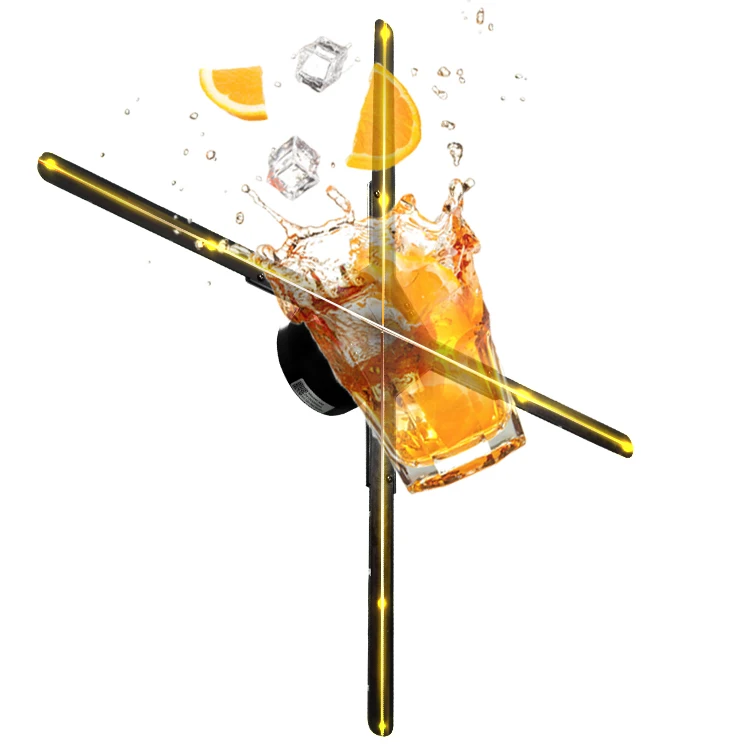 4 Blades Indoor LED Display Advertising Equipment with 3D Holographic Projector Elegant Type of Holographic Fans
