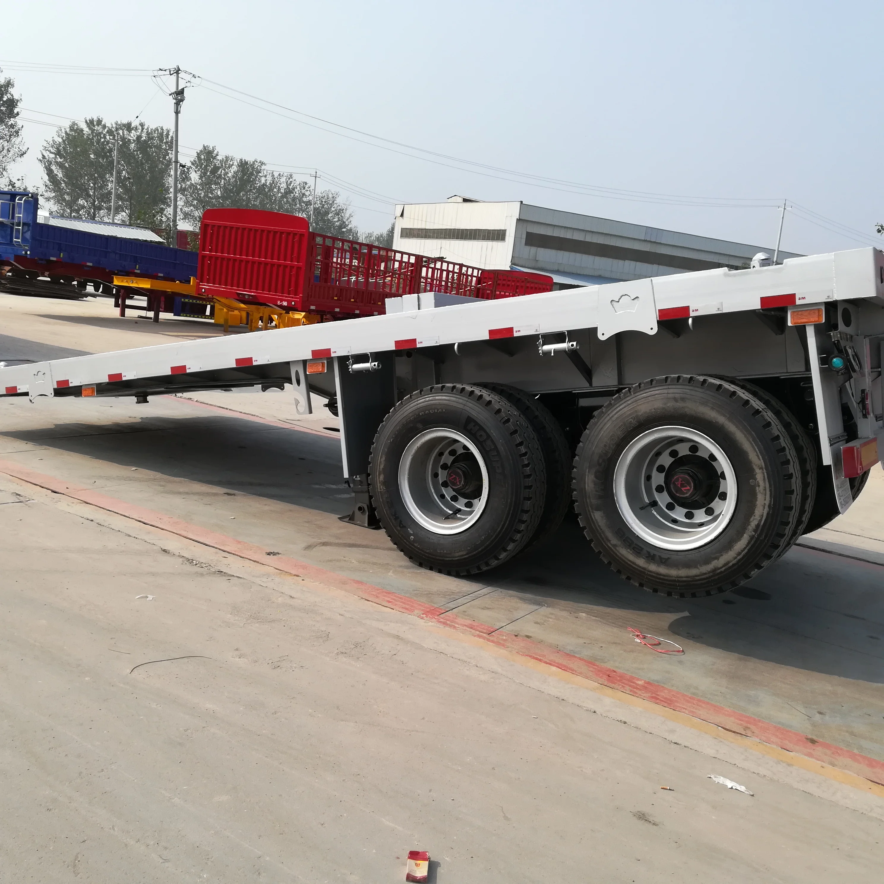 transport large cargo factory direct 3 Axle 40ft Flat Bed Trailer/Flatbed Truck Trailer tractor trailer truck