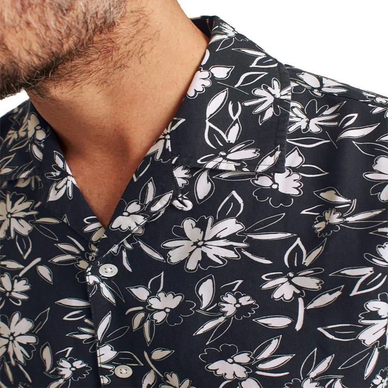 Summer New Style Retro Open Camp Collar  Custom Printed Shirts For Man Beach Shirts