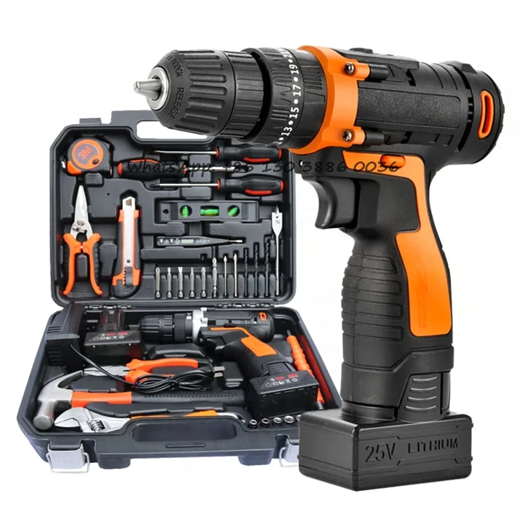 12V Varied Speed Wireless Electric Screwdriver Rechargeable Li-ion Baterry Charged Hand Drills Cordless Power Drill Tool Kit