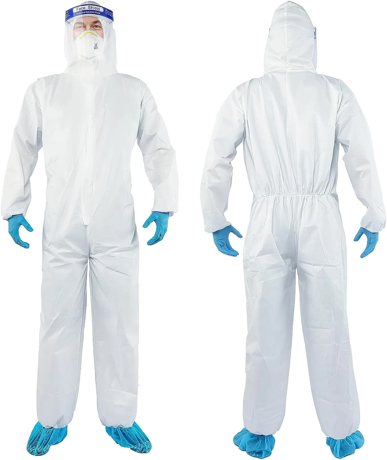 XZB 35g PP Chemical Protection Suit Waterproof And Antistatic Ppes Sms Isolation Coverall Hazmat Suit Disposable Coveralls
