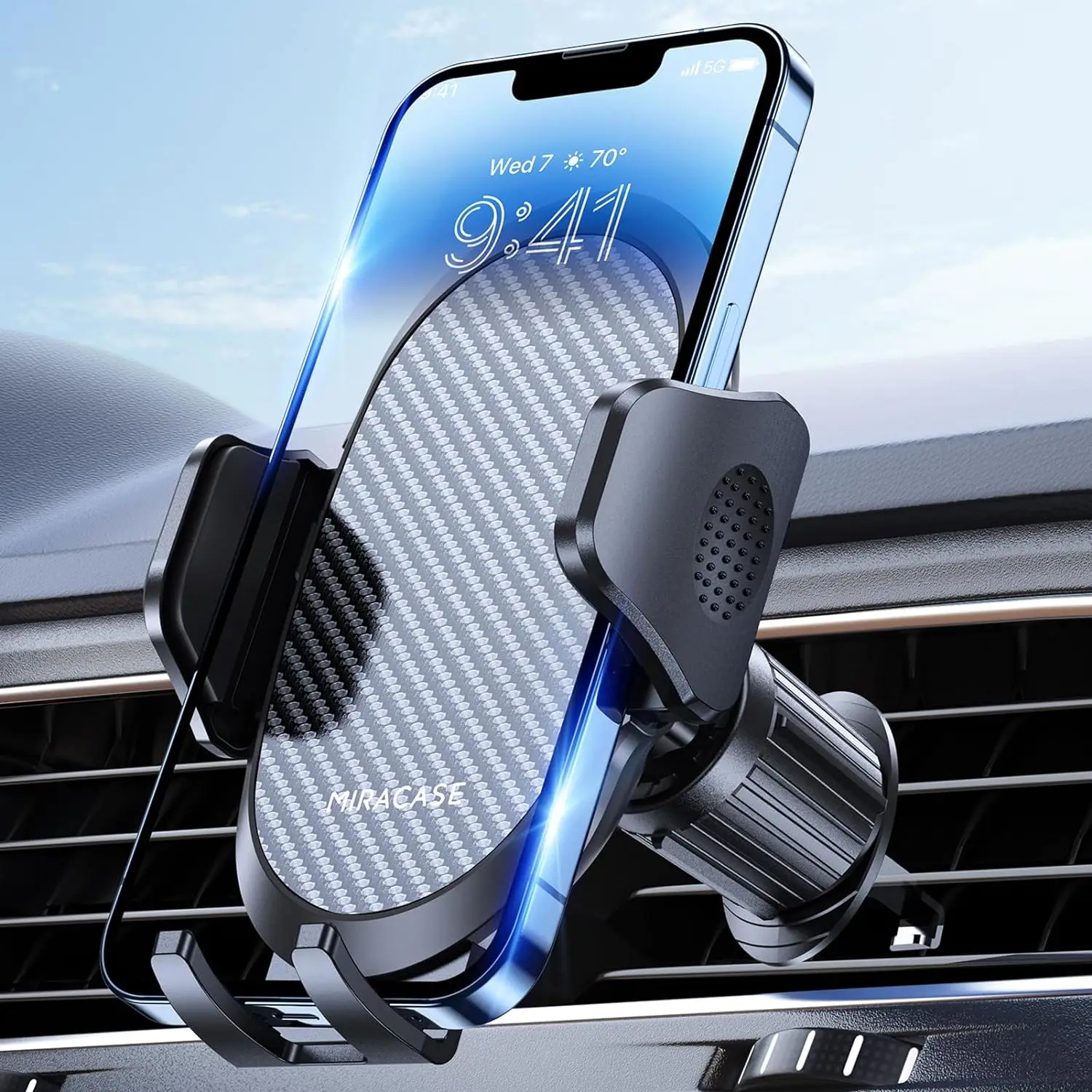 Phone Holders for Your Car with Newest Metal Hook Clip, Air Vent Cell Phone Car Mount, Universal Automobile Cradle