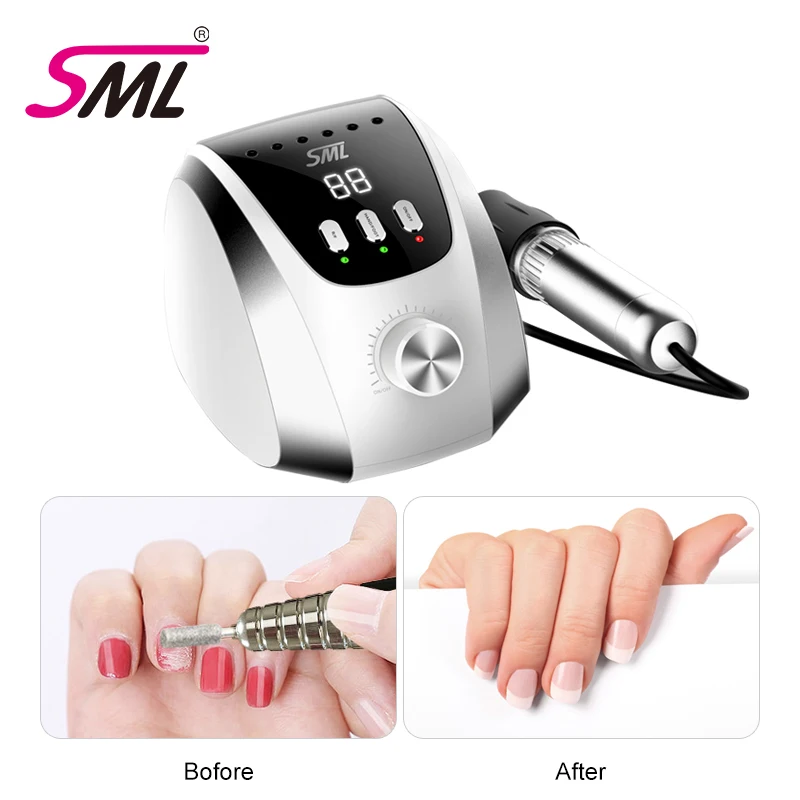 SML Portable Table Nail Polisher Nail Drill 35000 Rpm Low Noise 5 in 1 Electric E File Nail Drill Kit for Manicure