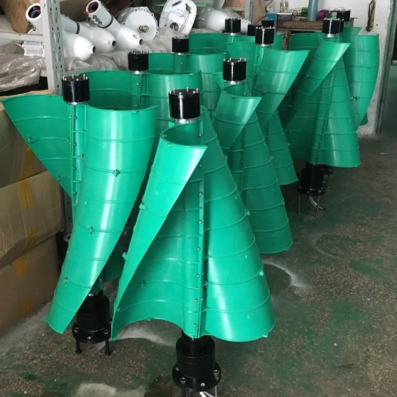 Wind Turbine 2 Blades Wind Power Generator DC12V 24V 100W Vertical Axis Spiral Wind Turbine Generator  for Garden & Home