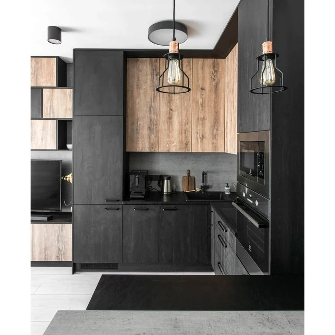 CBMmart Custom Kitchen Cabinet Manufacturer China Made Foshan Large Flat Pack Smart Frameless Light Oak Modern Kitchen Cabinet