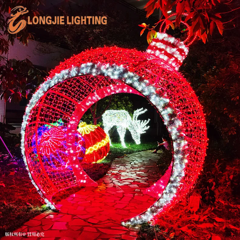 H:3.2m Decorative lighted giant ball christmas ornaments for outdoor