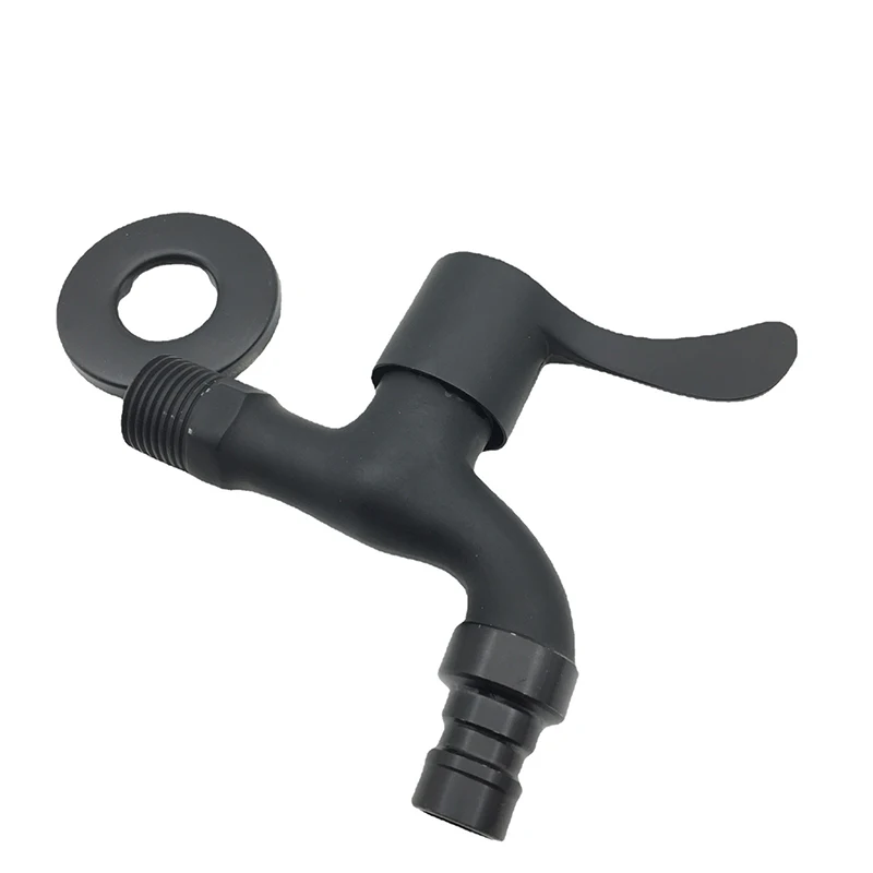 Black Wall Mount Tap Fast Opening Garden Water Outdoor Faucet for Bathroom