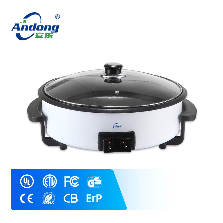 Andong многофункциональная электрическая сковорода для пиццы с цельным стеклянным покрытием