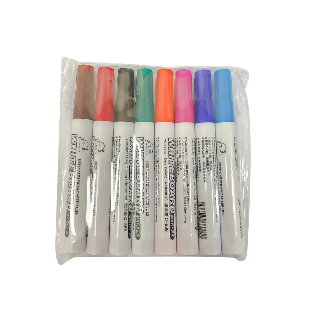Wholesale Early Education Toys 8 12 colors dry erase white board marker pen glass stone ceramic painting whiteboard marker sets