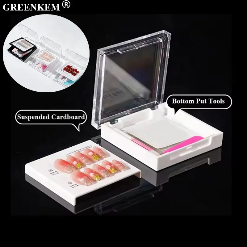 New Double Layer Manicure Dust Proof Nail Tips Storage Container Jewelry Transparent Display Boxes Press On Nail Packaging Box