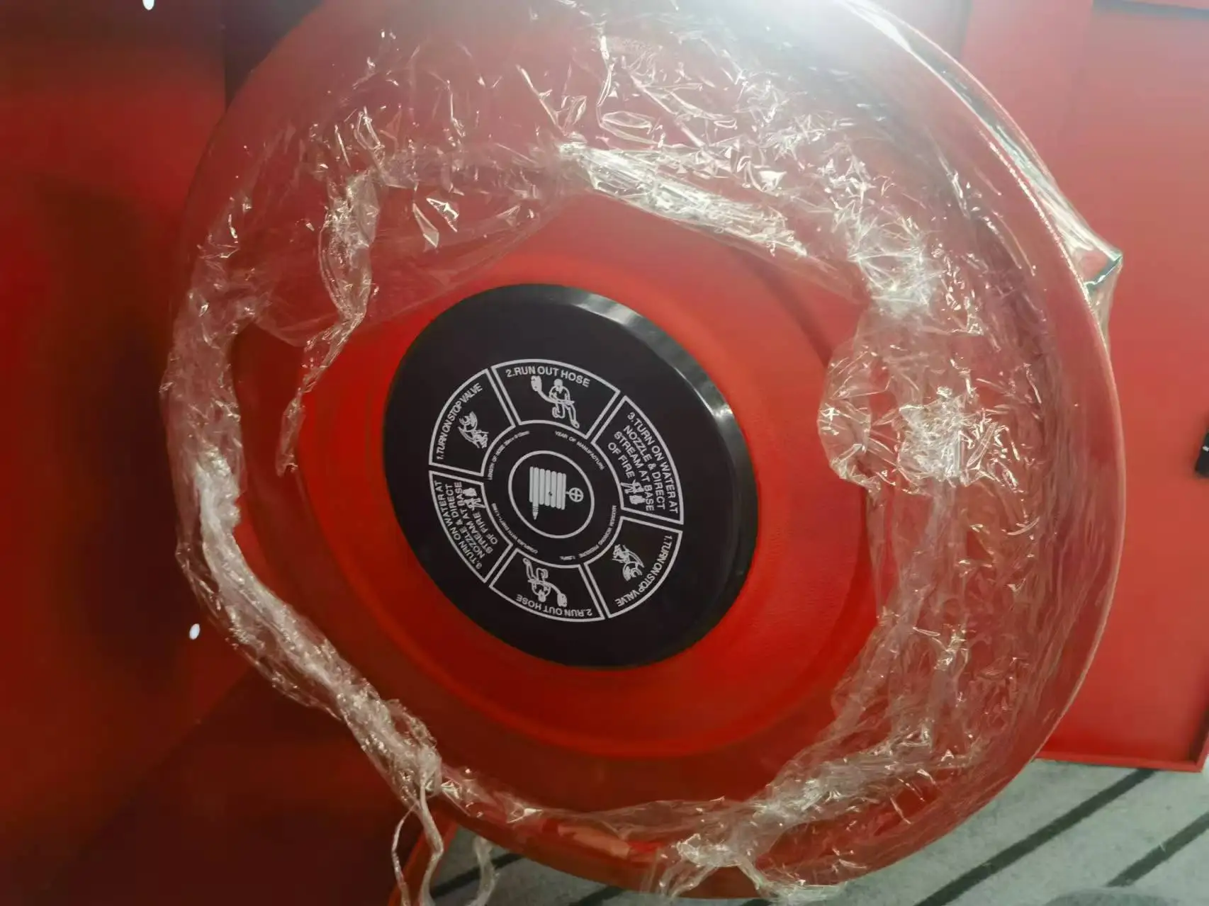 Fire hose reel cabinet with fire hose reel 19mm 25mm fire fighting hose reel box