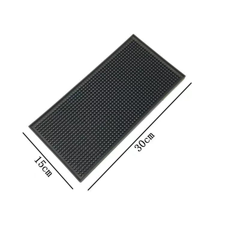 Non Slip Rubber Bar Thick Durable and Stylish Black Bar Spill Mat PVC Service Mat for Coffee Bars Restaurants Counter Top
