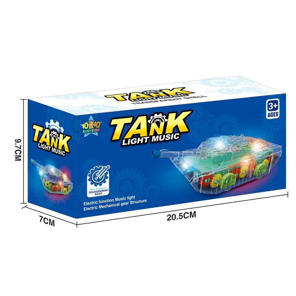 Good selling Transparency Colorful Music And Lighting Electric Universal Tank Car Toy for kids
