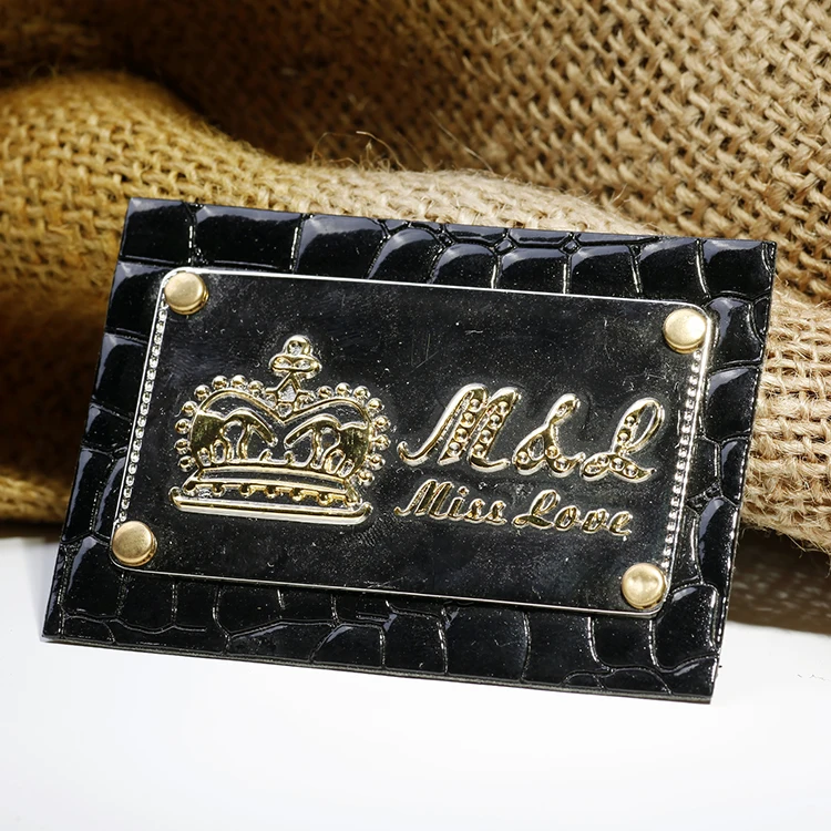 Cheap Badge Label Patches Custom Brand Name Metal Logo Badges Synthetic Genuine Leather Jeans Leather Patches For Clothing