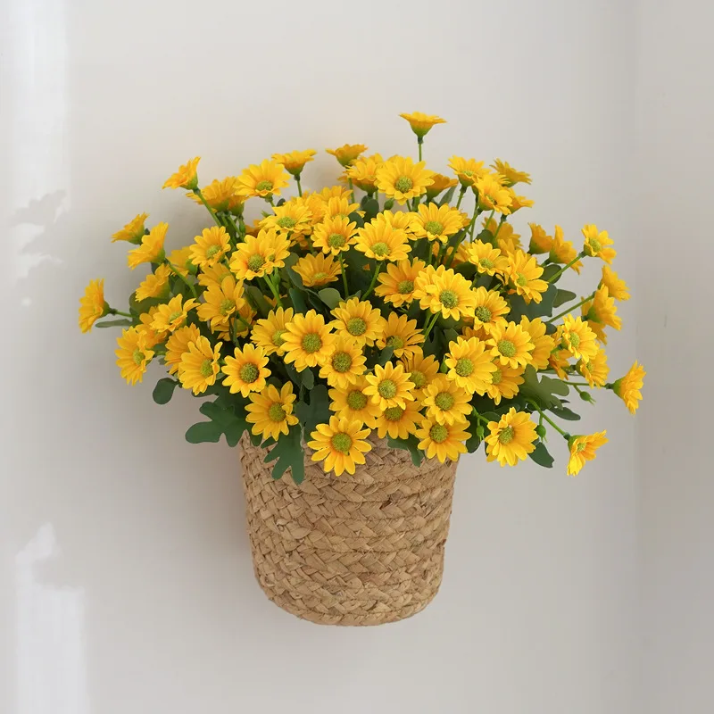 Small Daisy Artificial Silk Flowers Bouquet Fresh Fake Chamomile Wedding Home Decor Wild Chrysanthemum Christmas Wholesale