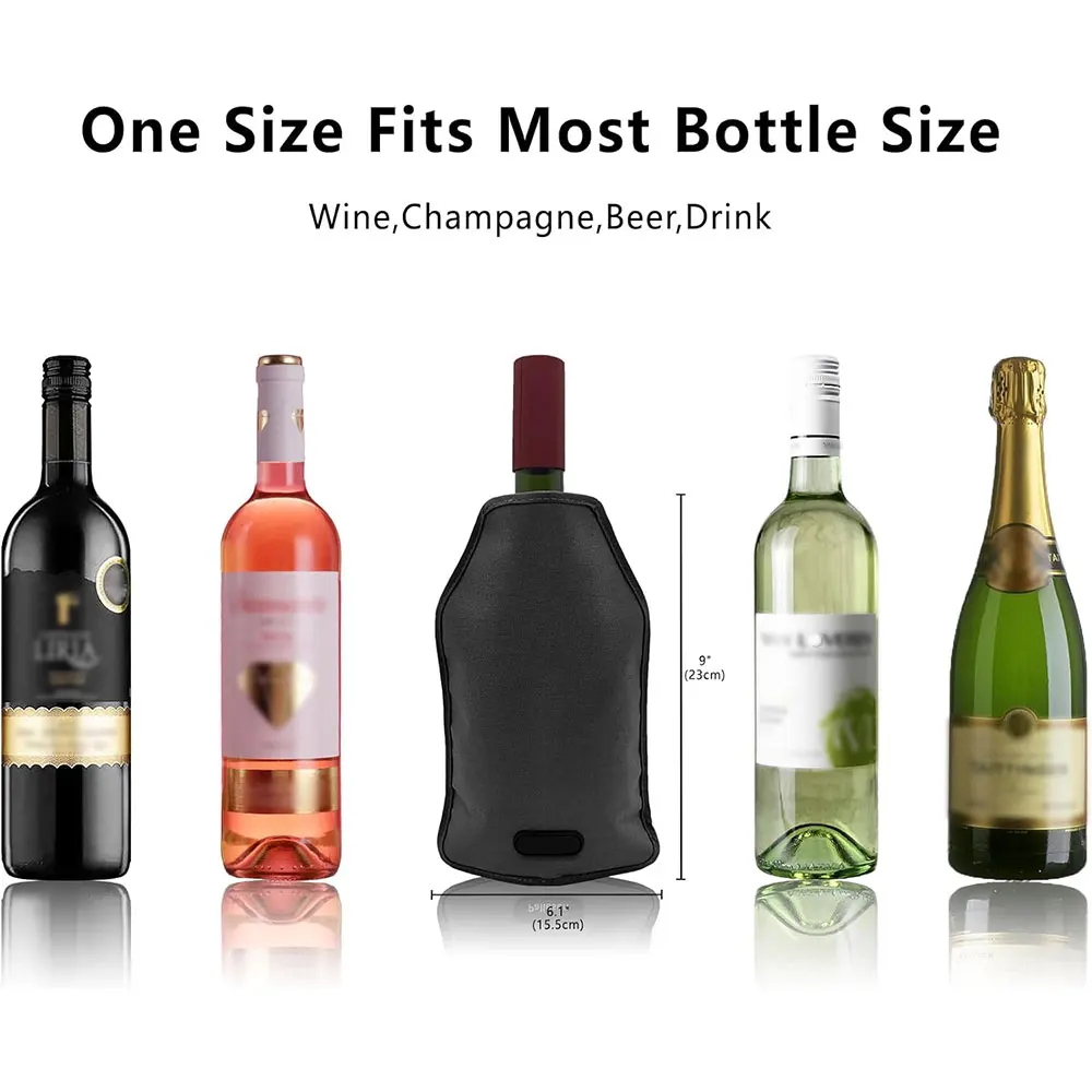 Wine Cooler Sleeve with Protector Keep Cool and Chill 2 Hours Up for White Red Wine,wine bottle cooler sleeve