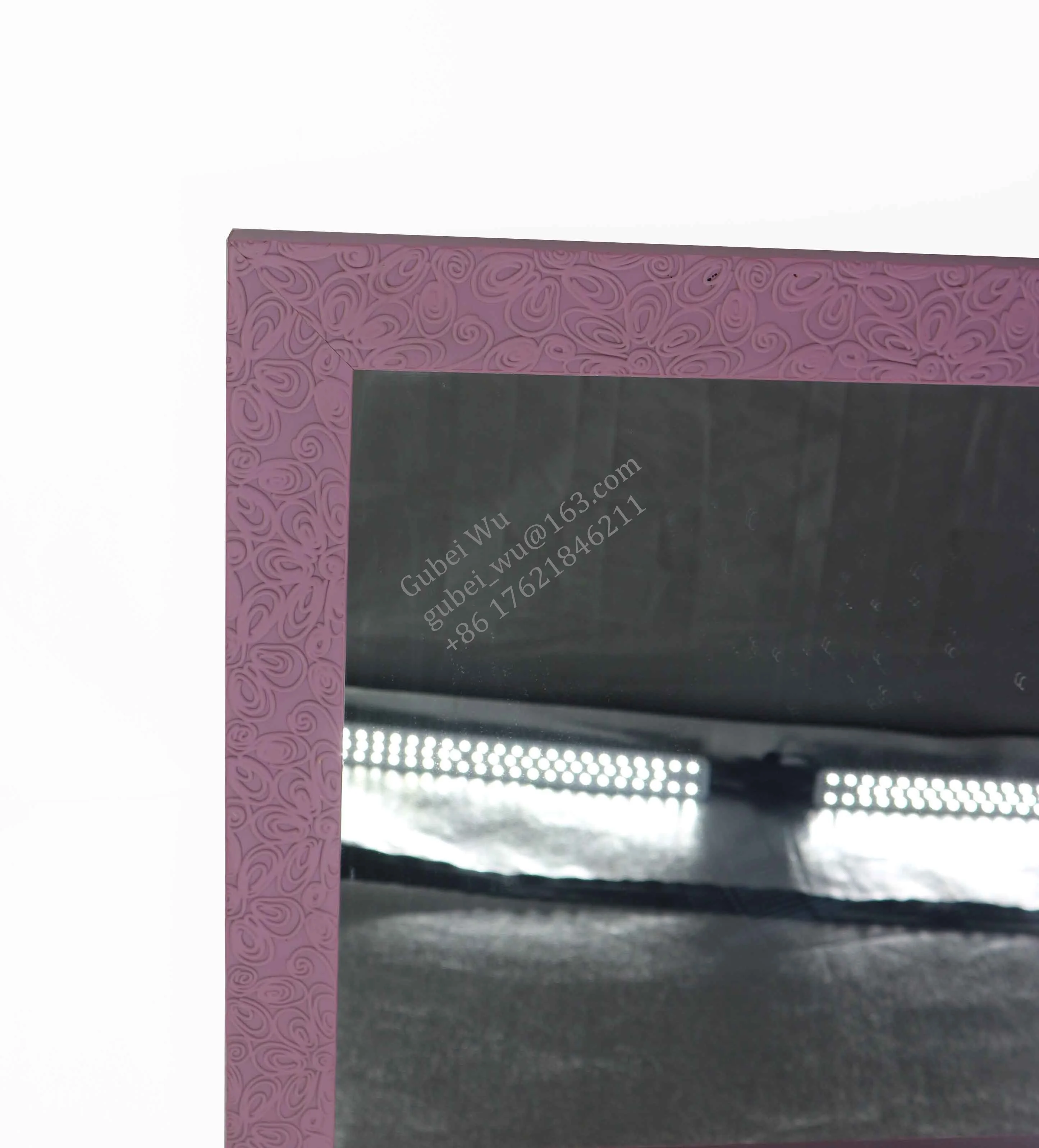 Wholesale cheap large decorative purple plastic framed full size hot sell length body wall dressing room standing floor mirror