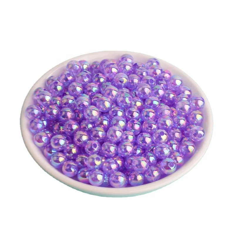 Customized Color 4mm 5mm 6mm 8mm 10mm 12mm ABS Plastic Pearl Beads with Hole Loose Beads for Bracelet Necklace Jewelry Making