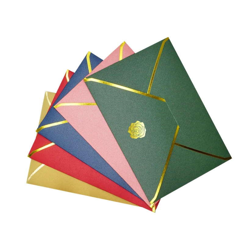 Custom Pearl Paper Envelopes Hot Stamping Pantone White Cardboard Gift Envelopes Christmas Envelopes Custom Windowed PVC