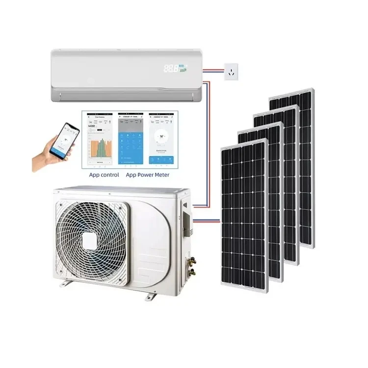 9000btu 12000btu разделенный Tpye настенный гибридный солнечный кондиционер с солнечной панелью и