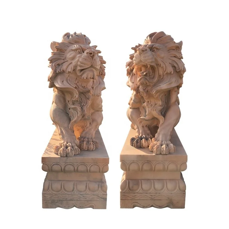 White marble walking lion statue large stone chinese foo dog statues sale stone fu dog statue