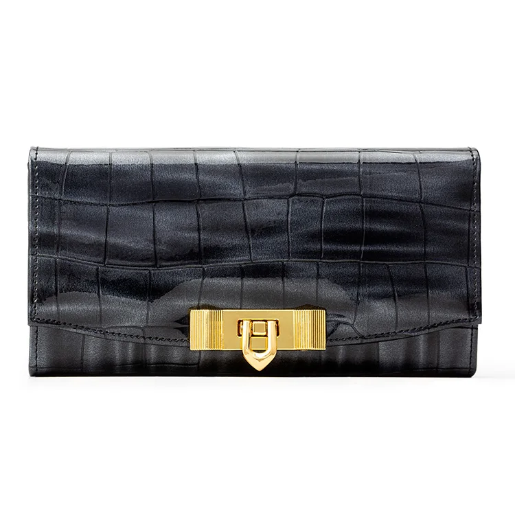 Good Quality Genuine Leather Wallets Women Crocodile Embossed Women Clutches Fashion Spacious Coin Wallets for Women Ladies