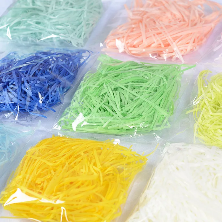  Multi-color Wholesale shredded tissue paper crinkle for gift protection raffia