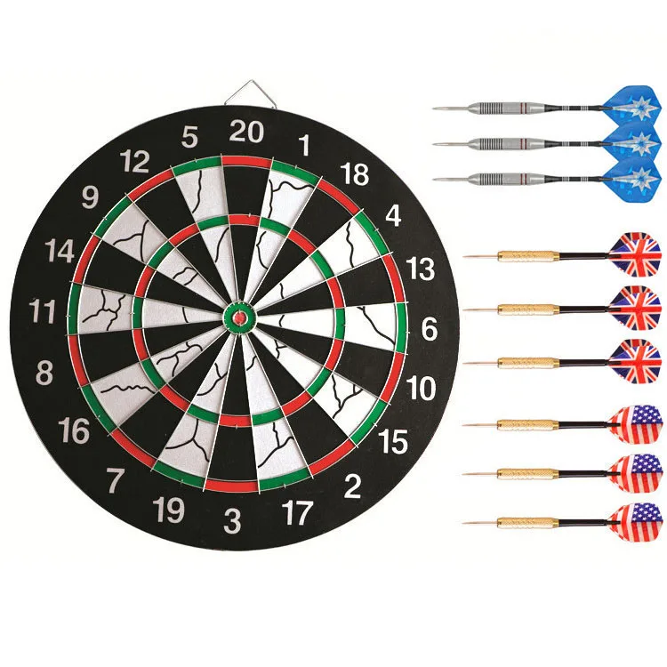 Manufacturers supply 15-inch disc flocking dart board double sided flocking game entertainment dual use with 4 darts