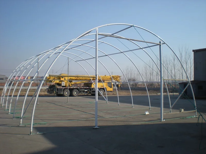 hot galvanized double truss steel frame manufacturing, structure for tent house, outdoor storage, industrial warehouse
