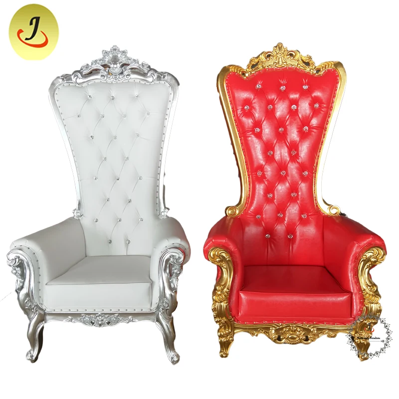 JC-K01 Modern style fashion design golden red color  Wedding king chair throne chair