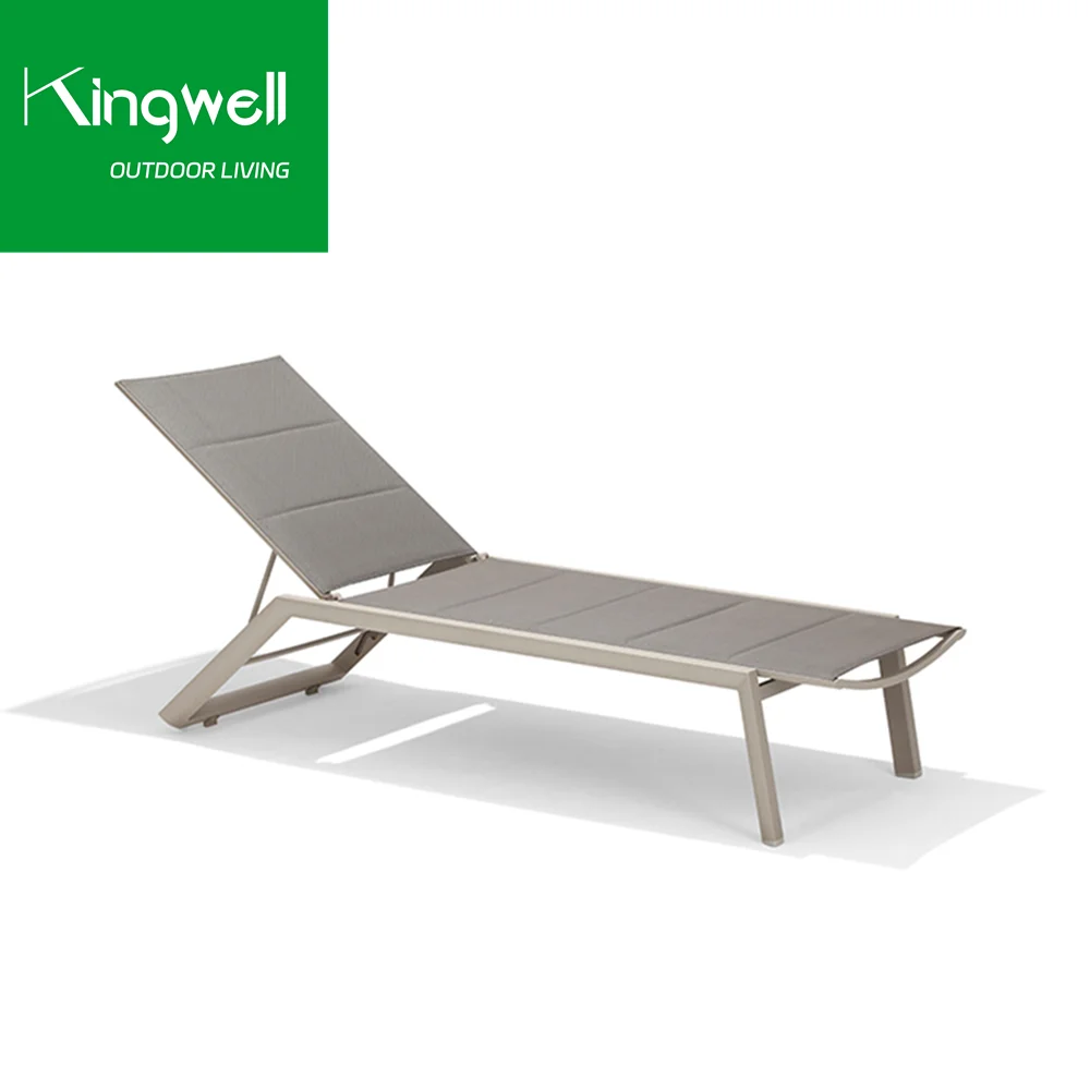 High quality patio metal pool furniture lounge chair set sun bed aluminum outdoor aluminium sun lounger with side