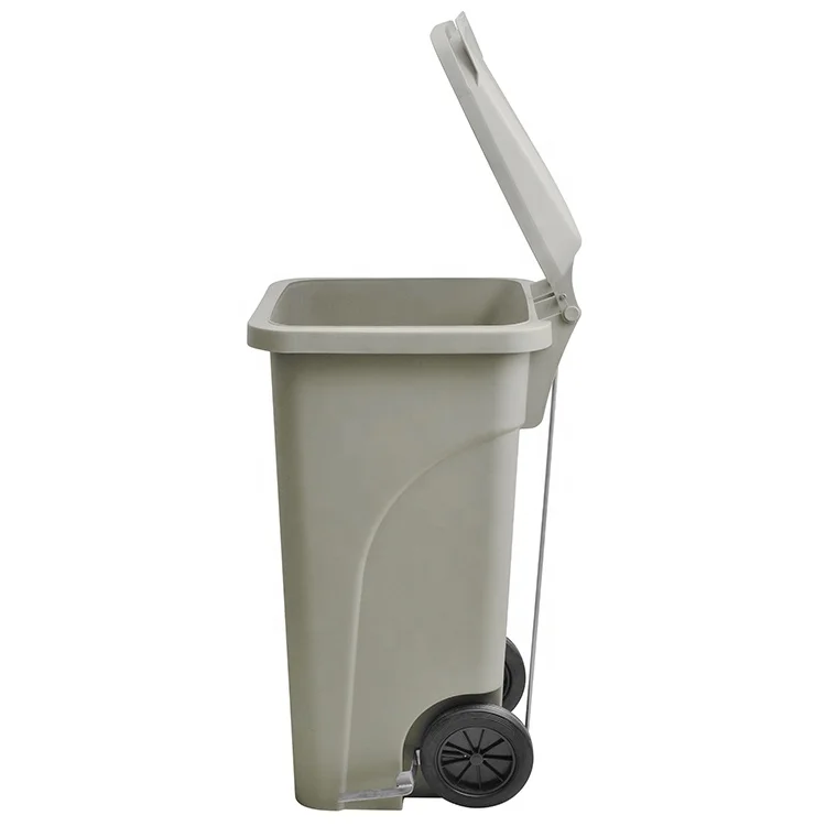 120l Plastic Trash Bin Waste Bin Rubber Wheel Trash Can For Outdoor Skip Bins