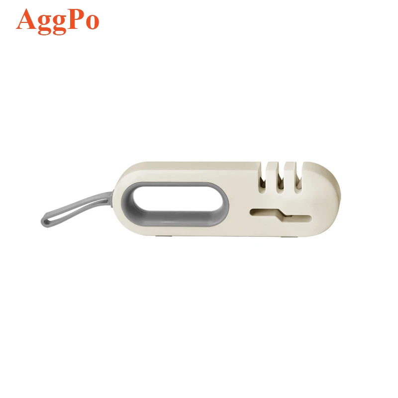 Knife Sharpeners for Kitchen Knives, 4-in-1 Non-slip Kitchen Knife Sharpener with Silicone Hook.