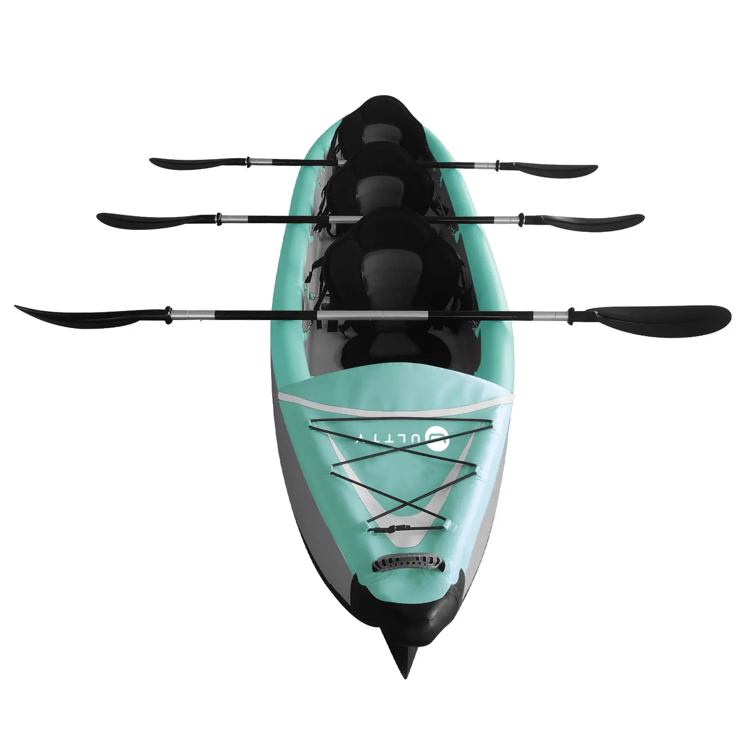 ULTTY Solo Folding 2 Person Fishing Canoe Inflatable Boat Kayak Paddle