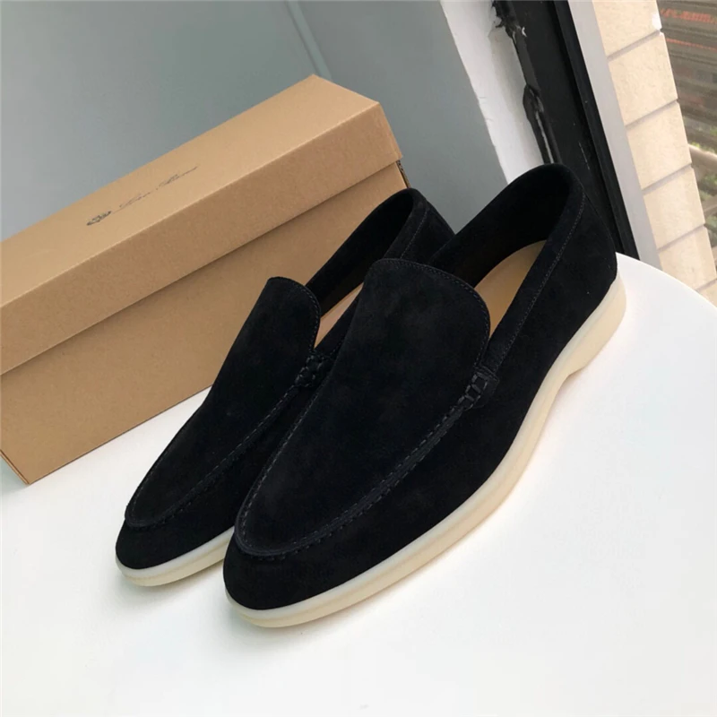 Luxury Designer High Quality Top Suede Cow Leather Casual Dress Shoes Flat Loafers For Men