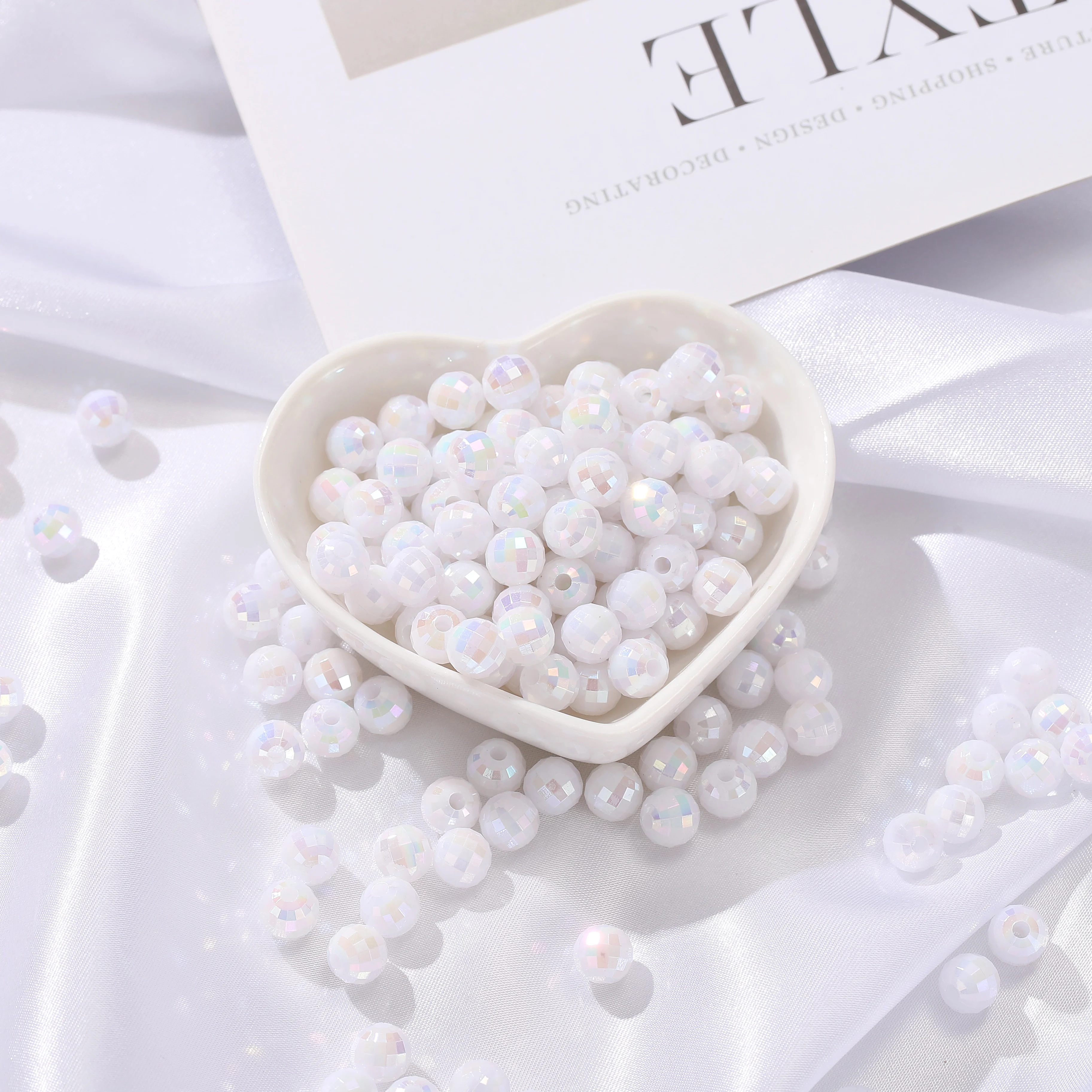 Factory Direct Beads 8mm Plated with Color Round Shiny Beads Earth Egypt Bead for Bracelet Diy