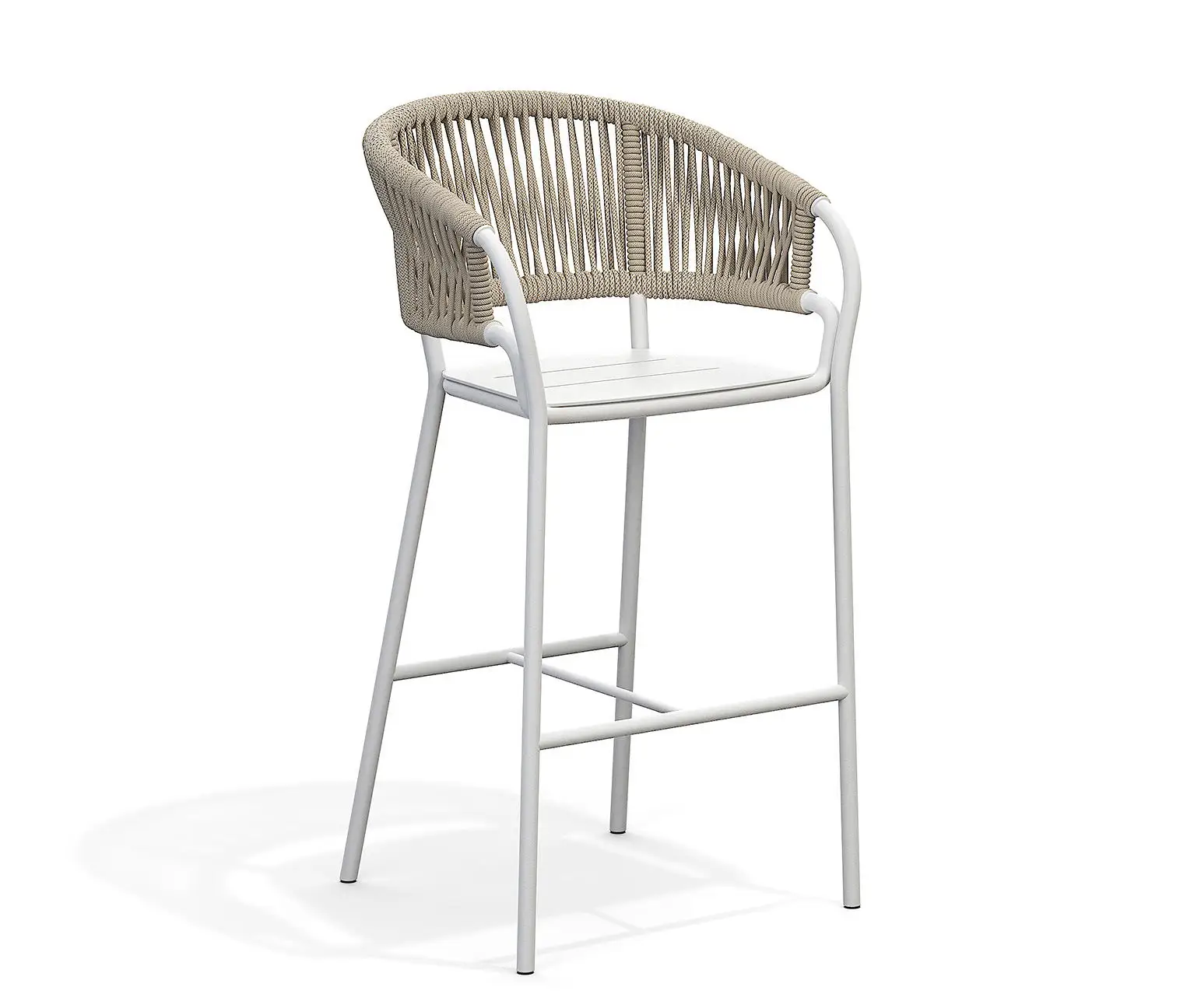 Modern patio leisure Aluminium frame with rope bar set  poolside  balcony bar chair and table  set