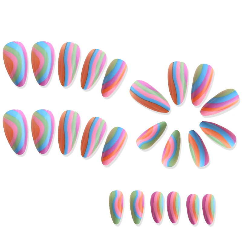 Ins Hot Sell Faux Ongles Printed Fake Nails Brand Accessories Art OEM Impress Manicure Reusable Long-Lasting Artificial Nails