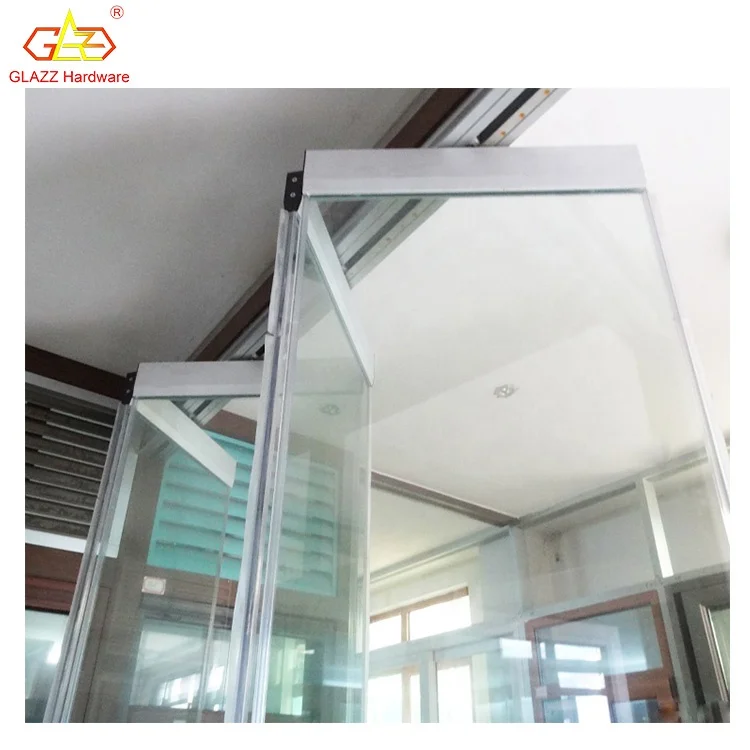 amazing aluminium profile tempered glass folding frameless door partition