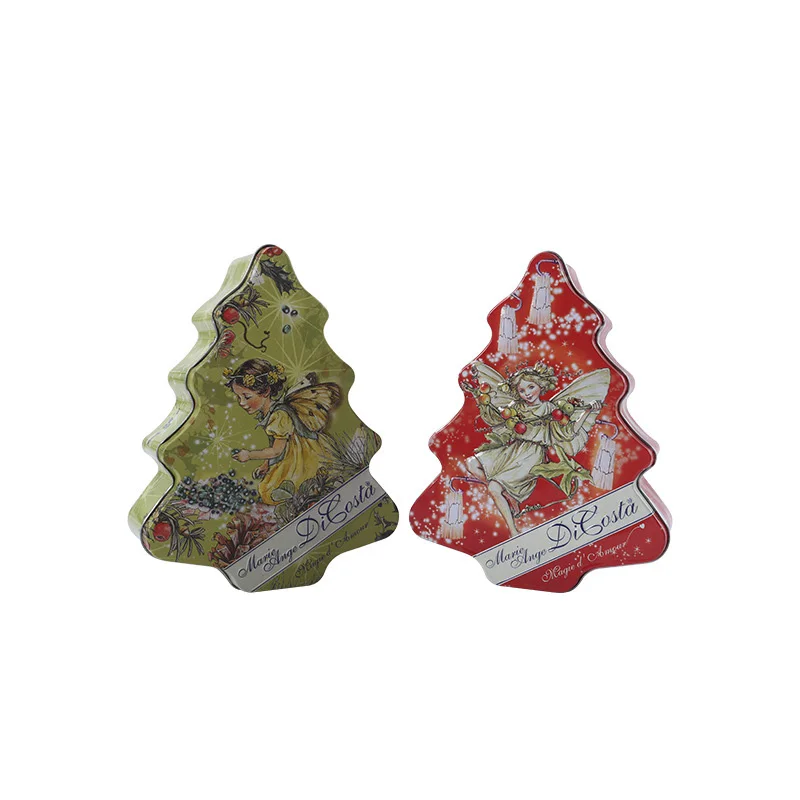 Christmas Tree Shaped Candy Food Tin Cans High Quality Tin Box