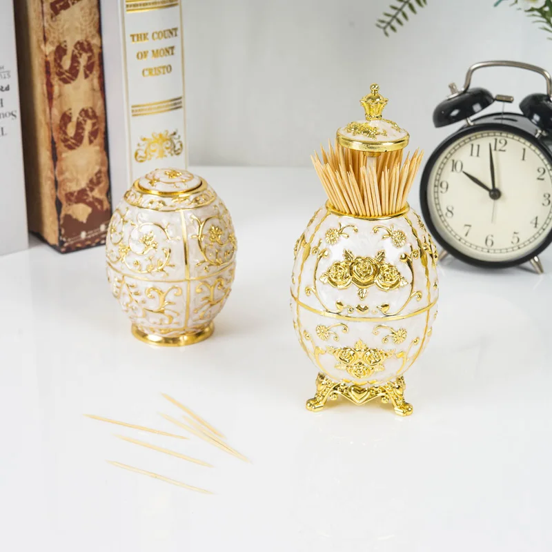 European Retro Automatic Pop-up Toothpick Holder Container Restaurant Banquet Household Storage