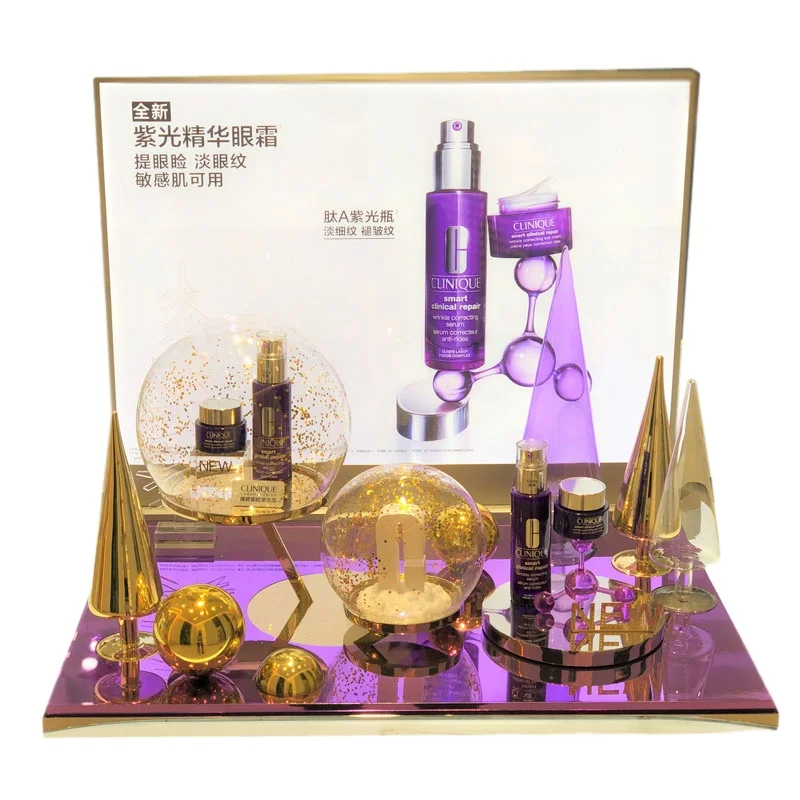 Retail Acrylic Display Accessories Items for Cosmetic Shop Decoration Make Up Display Stand